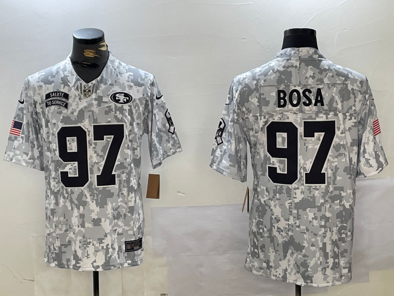 Men's San Francisco 49ers Nick Bosa #97 Arctic Camo 2024 Salute to Service Limited Jersey